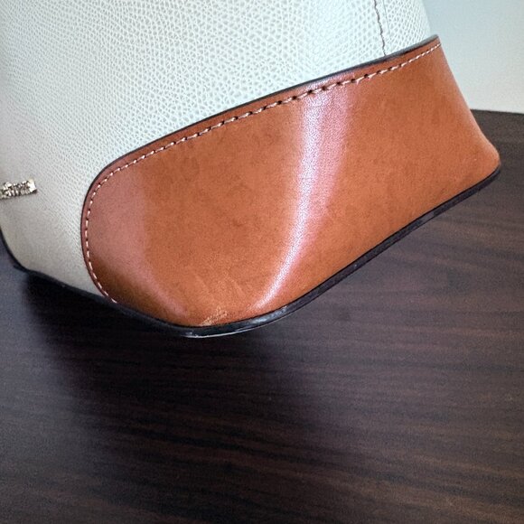 Dooney & Bourke Bone Color Turn Lock Key Shoulder Purse Hobo Leather Bag - Picture 13 of 16